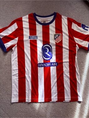 Atletico Madrid Soccer Jersey Mens Medium Riyadh Air Futbol